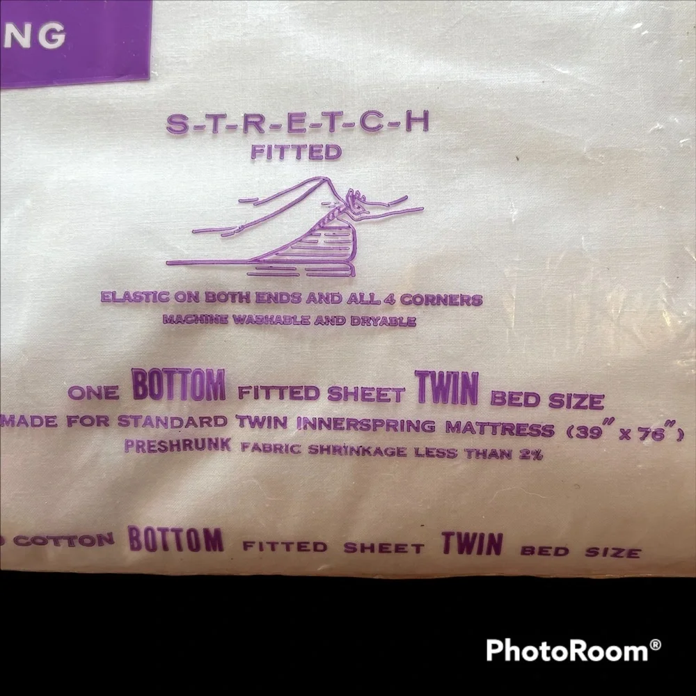 VTG Twin White Fitted Bottom Sheet, No Iron, First Lady, NIP